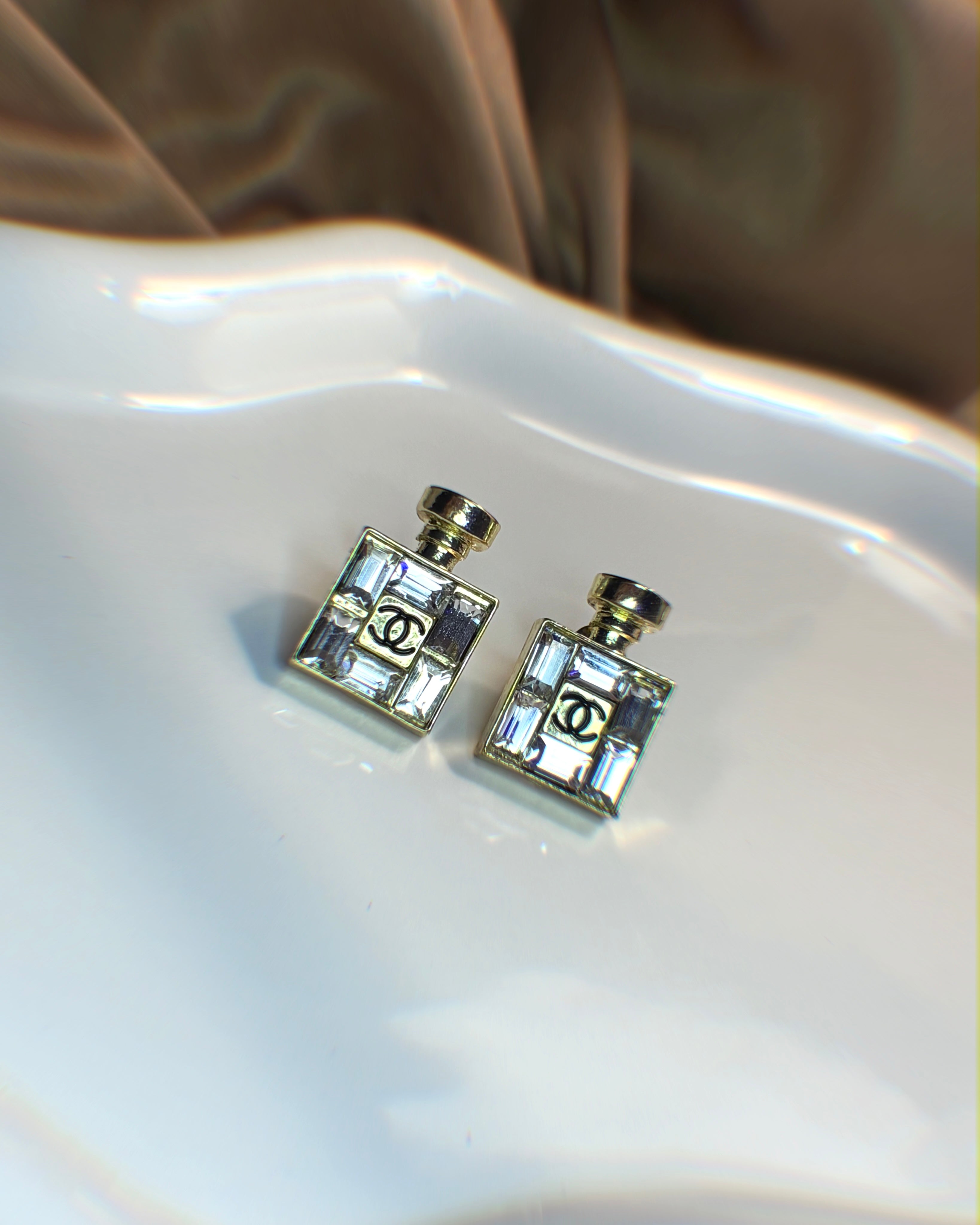 Crystal Perfume stud earrings.