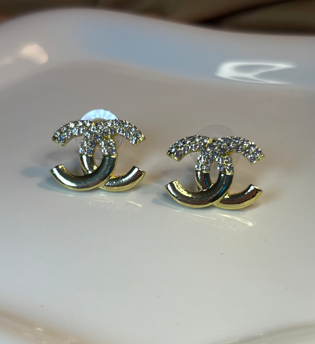 Lux Linked stud earrings.