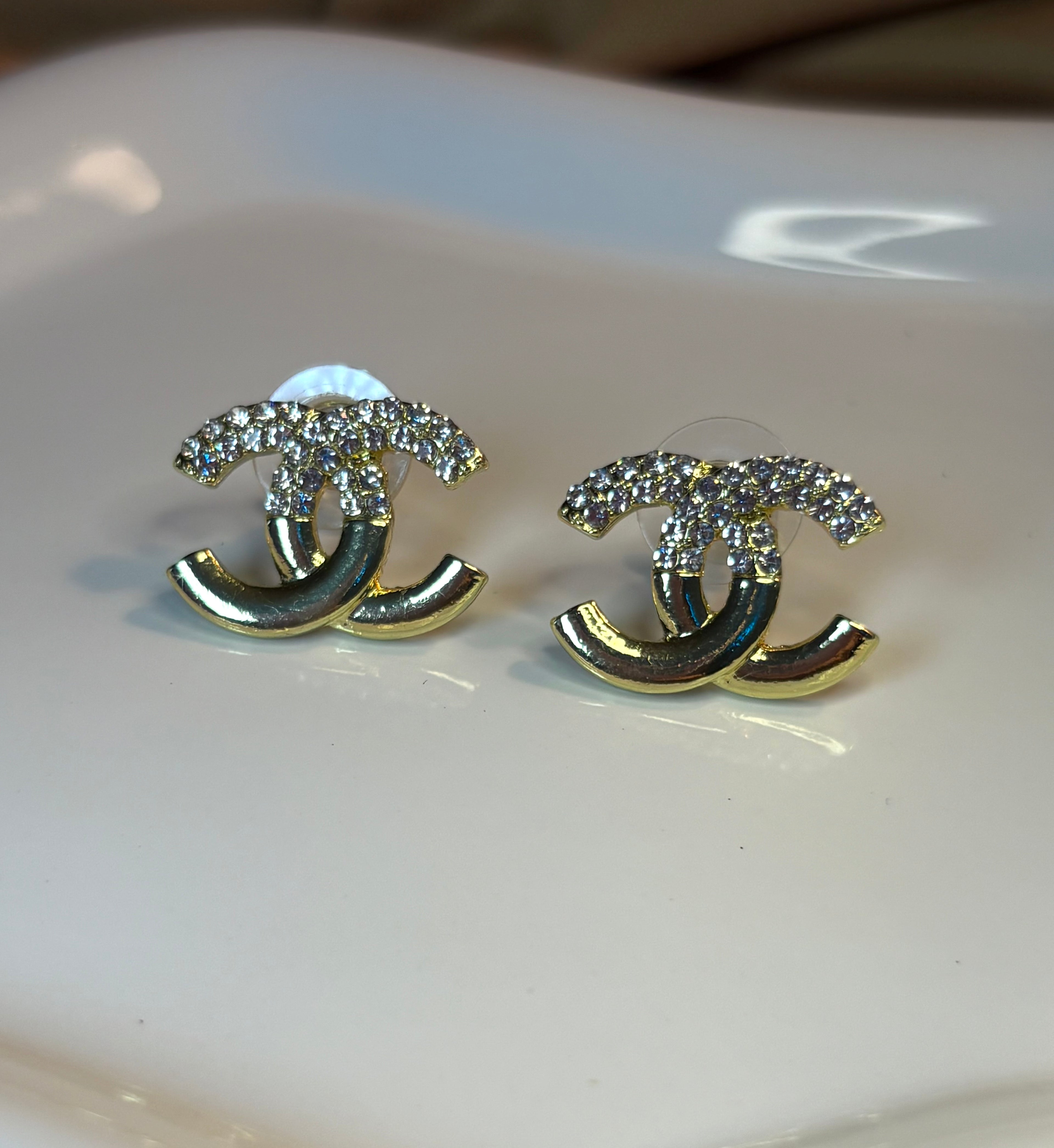 Lux Linked stud earrings.