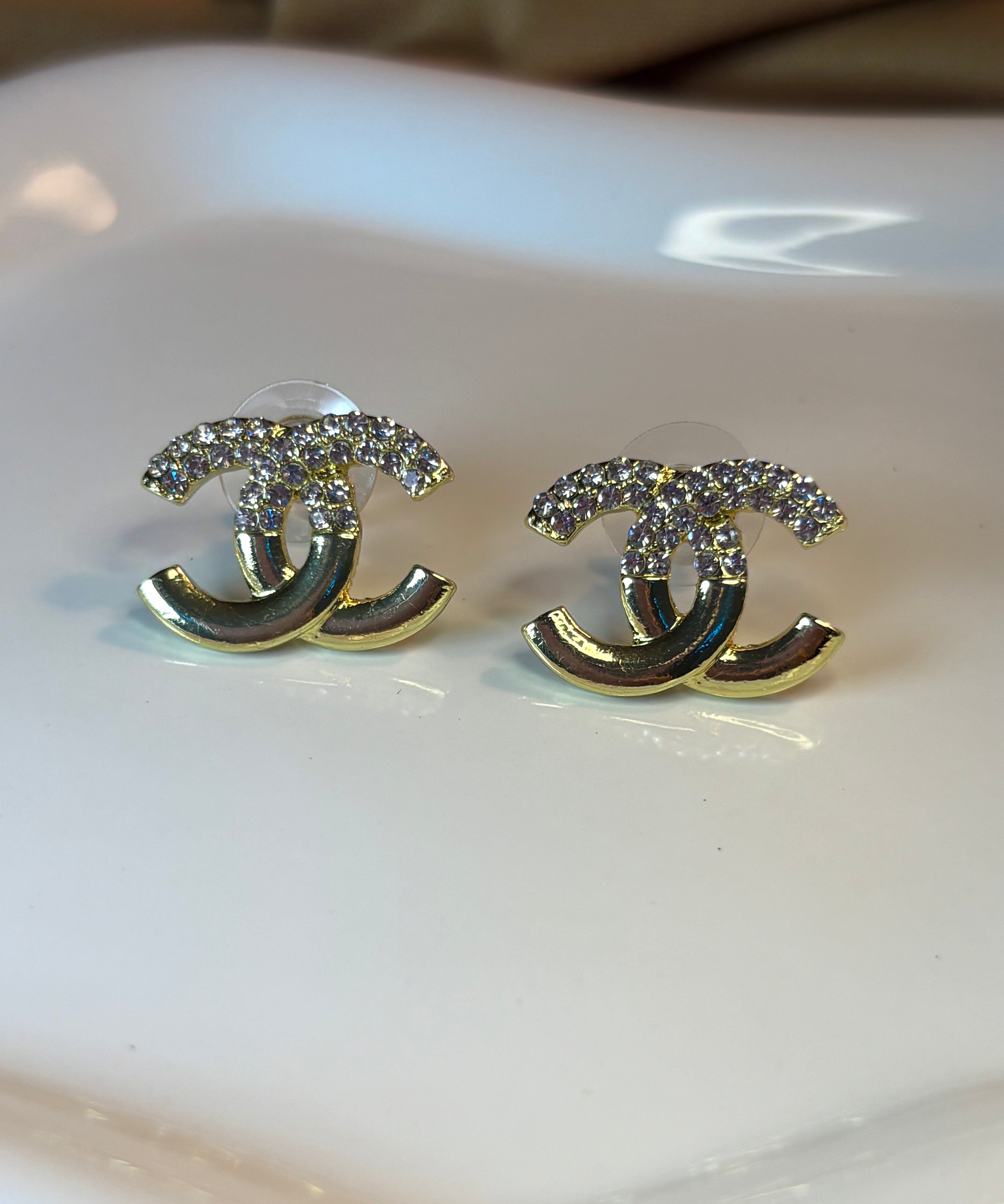 Lux Linked stud earrings.