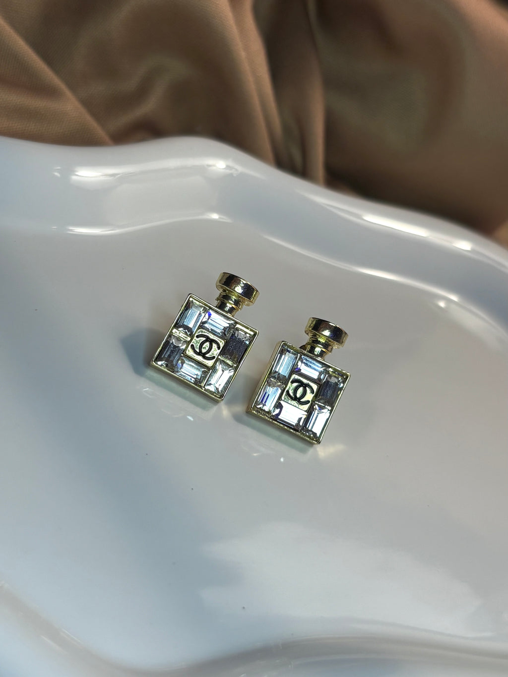Crystal Perfume stud earrings.